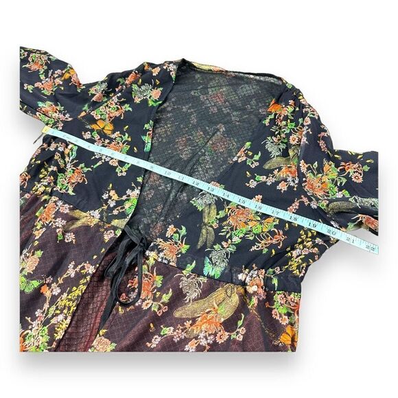 We Are HAH Make it A Double Robe Womens Size Medium M Butterflies BS Noir - Picture 6 of 9